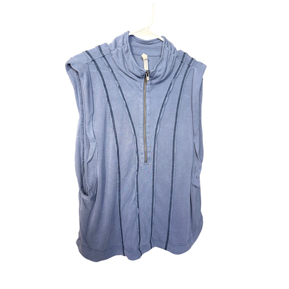 FP Movement Free People Sleeveless Quarter Zip Active Vest Blue Size L